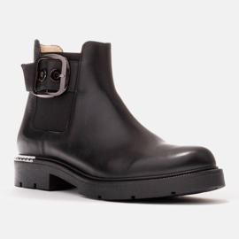 Marco Shoes Chelsea boots with a decorative buckle black 1