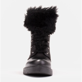 Marco Shoes Boots in embossed leather and fur black 1