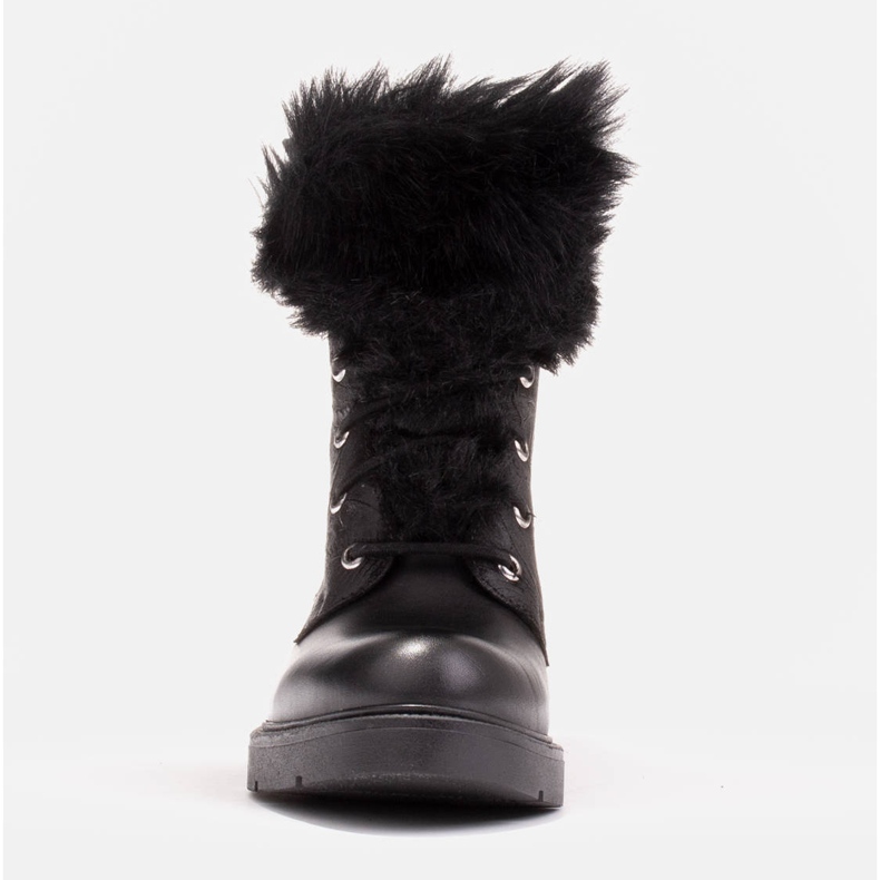 Marco Shoes Boots in embossed leather and fur black 1