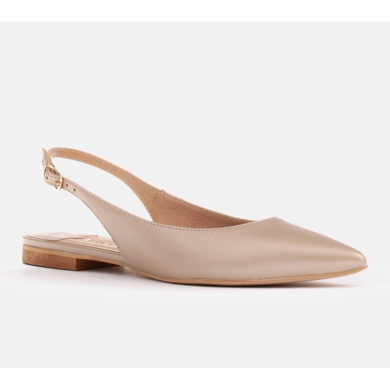 Marco Shoes Natural leather sandals in golden color 1965P-1232-1 beige 1