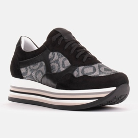 Marco Shoes Sneakers with a thick sole of natural suede 2228P-1286-041-001-1 black grey 1