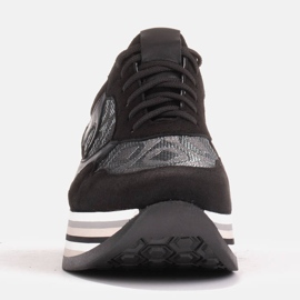 Marco Shoes Sneakers with a thick sole of natural suede 2228P-1286-041-001-1 black grey 2