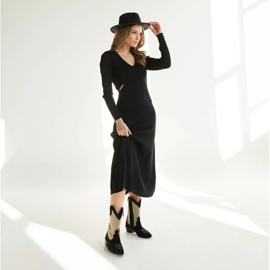 Marco Shoes Cowboy boots in combination with suede and fabric black 1