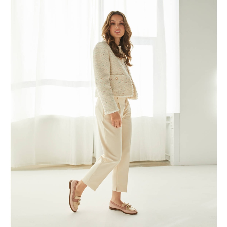 Marco Shoes Loafers with decorative fringes beige pink 1