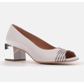 Marco Shoes Pumps with a metallic heel white multicolored silver 1