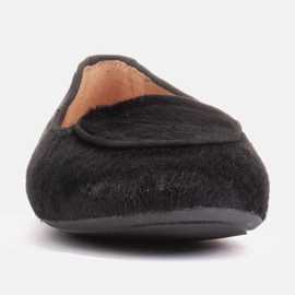 Marco Shoes Leather ballerinas with hair black 1 Marco Shoes Leather ballerinas with hair black 1