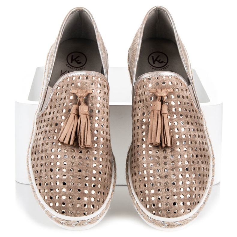 Kylie Openwork slipony espadrilles brown 1