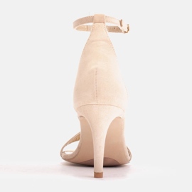 Marco Shoes Elegant sandals made of natural suede beige 2
