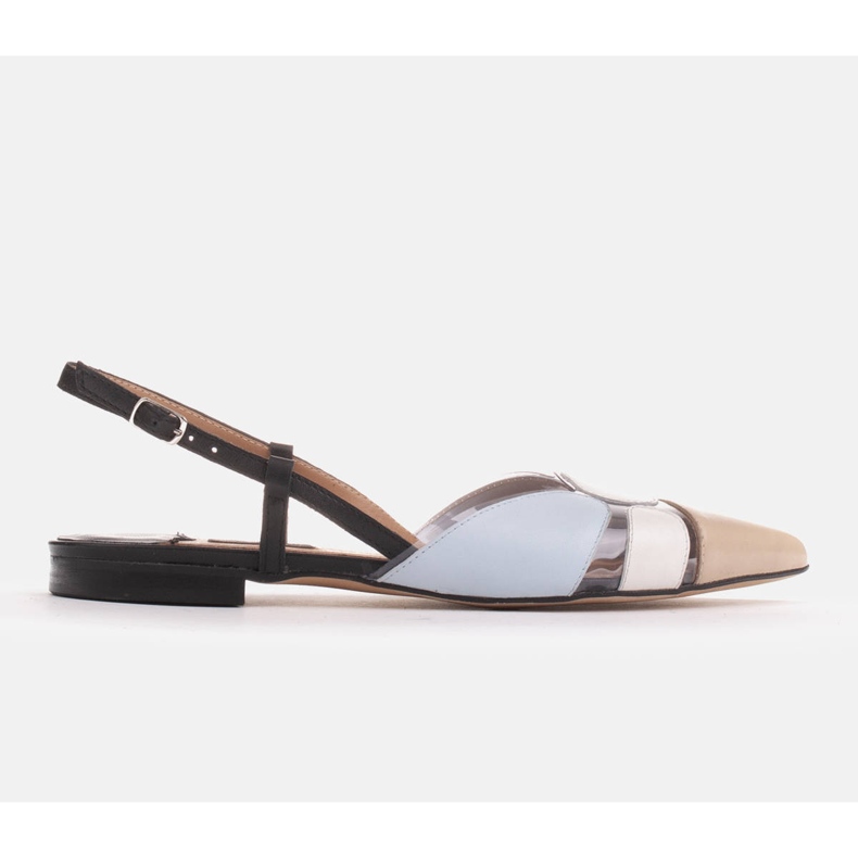 Marco Shoes Colorful sandals with transparent material beige black blue 1