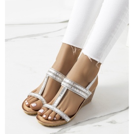 Silver wedge sandals Belma 1