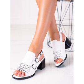 Leather sandals with jets LA.FI white 1