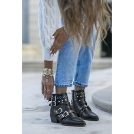 Black rock boots with Love Bites buckles 1