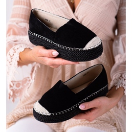 SHELOVET Suede espadrilles black 1