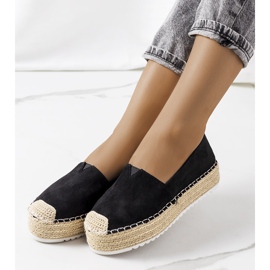 Black espadrilles on the Dione platform 1