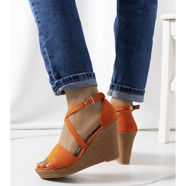 Orange wedge sandals from Kerry 1