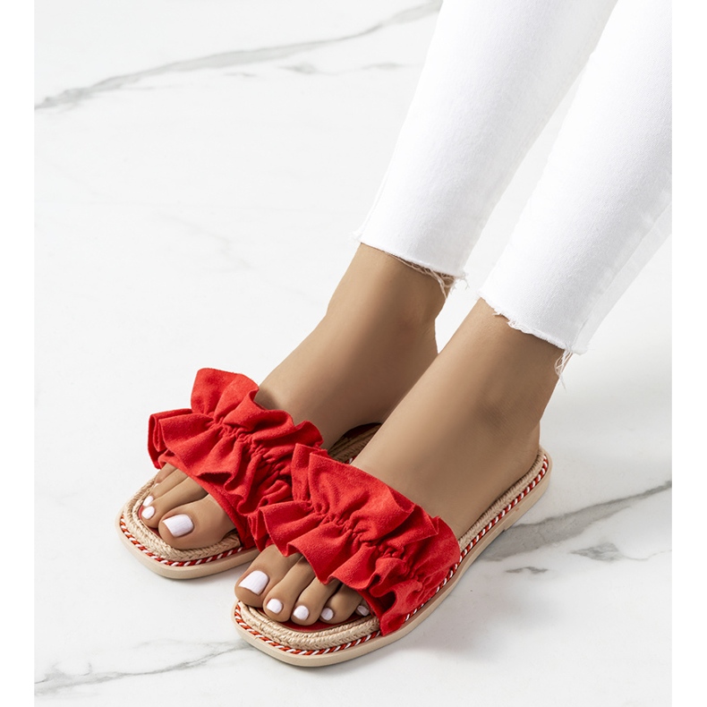 Red flip-flops with a frill from Palmeri 1