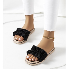 Black flip-flops with a frill from Palmeri 1