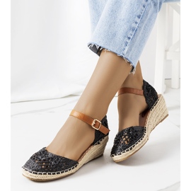 Black espadrilles on Dafin wedges 1