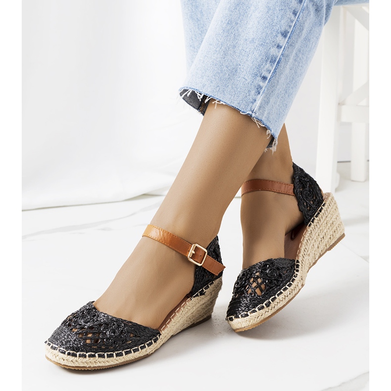 Black espadrilles on Dafin wedges 1