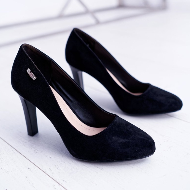 Women's Pumps Black On a Heel Suede Sergio Leone Campbell 1