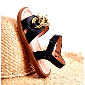 FR1 Children's Sandals With Black Layra Velcro golden 5