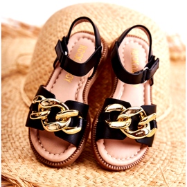 FR1 Children's Sandals With Black Layra Velcro golden 2