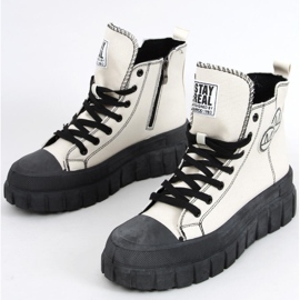 Kaya BEIGE / BLACK high-top sneakers 1