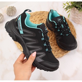 Women's trekking shoes waterproof black and mint American Club 2