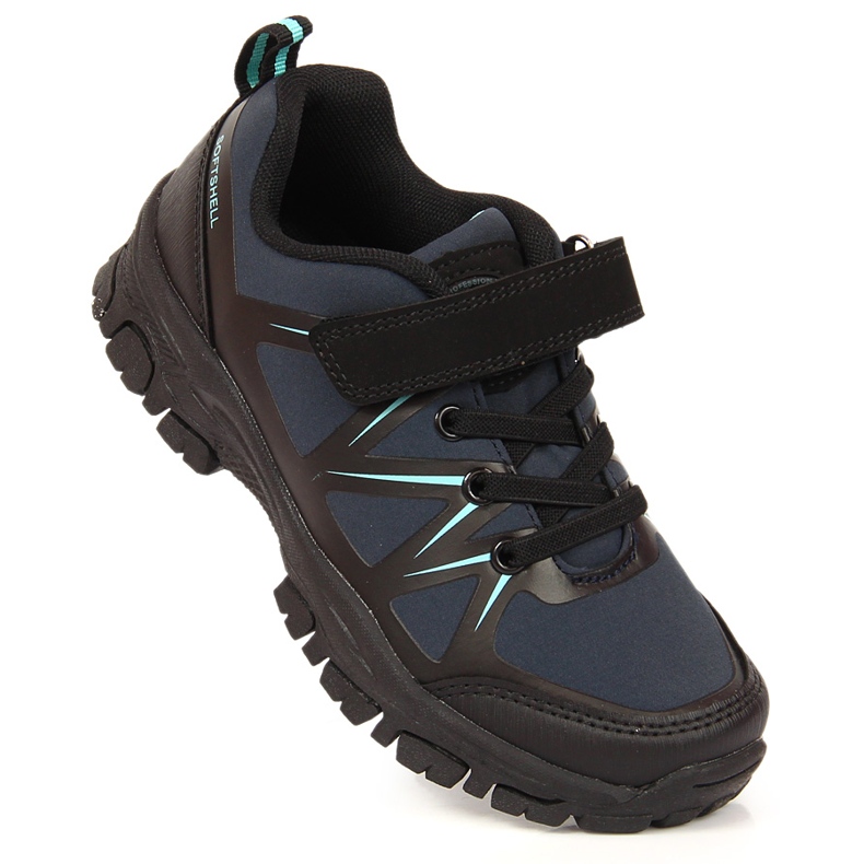 Children's trekking shoes waterproof with Velcro navy blue American Club black 1 Children's trekking shoes waterproof with Velcro navy blue American Club black 1