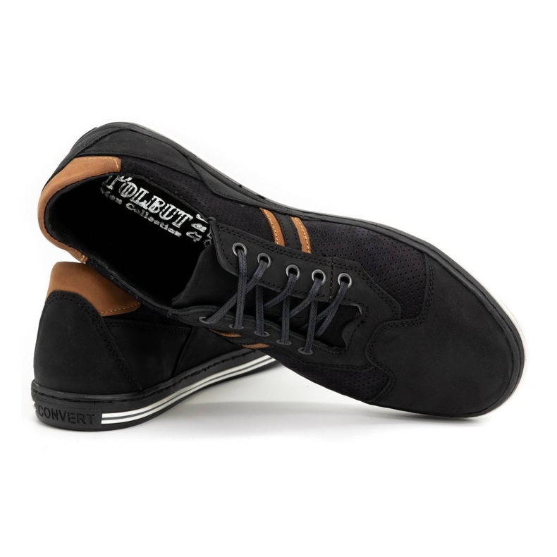Polbut Casual men's shoes 1801P black nubuck / camel brown 3 Polbut Casual men's shoes 1801P black nubuck / camel brown 3