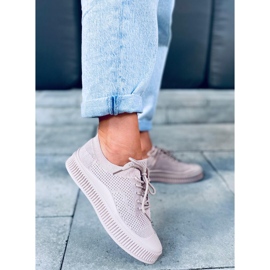 Posten Khaki women's sock sneakers beige 2