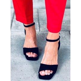 Women's high-heeled sandals with suede Silence Black 1