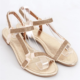 Azza Gold women's sandals beige golden 2