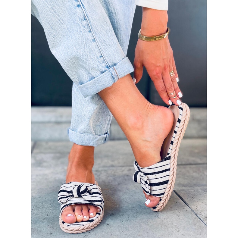 Adana Black women's slippers beige 2