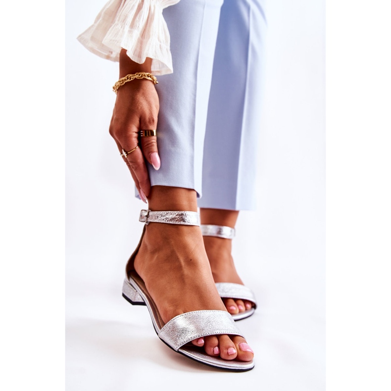 PA2 Women's Silver Shanley Leather Sandals 1 PA2 Women's Silver Shanley Leather Sandals 1