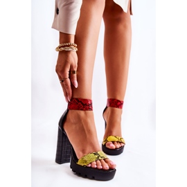 Fashionable Sandals On A Massive Bar Multikolor Elisen black red yellow 2