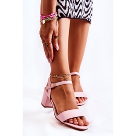 PG1 Classic Leather Sandals On Heel Pink Fresia 1 PG1 Classic Leather Sandals On Heel Pink Fresia 1