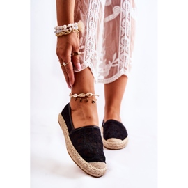 S.Barski Classic Women's Black Catris Openwork Espadrilles 1