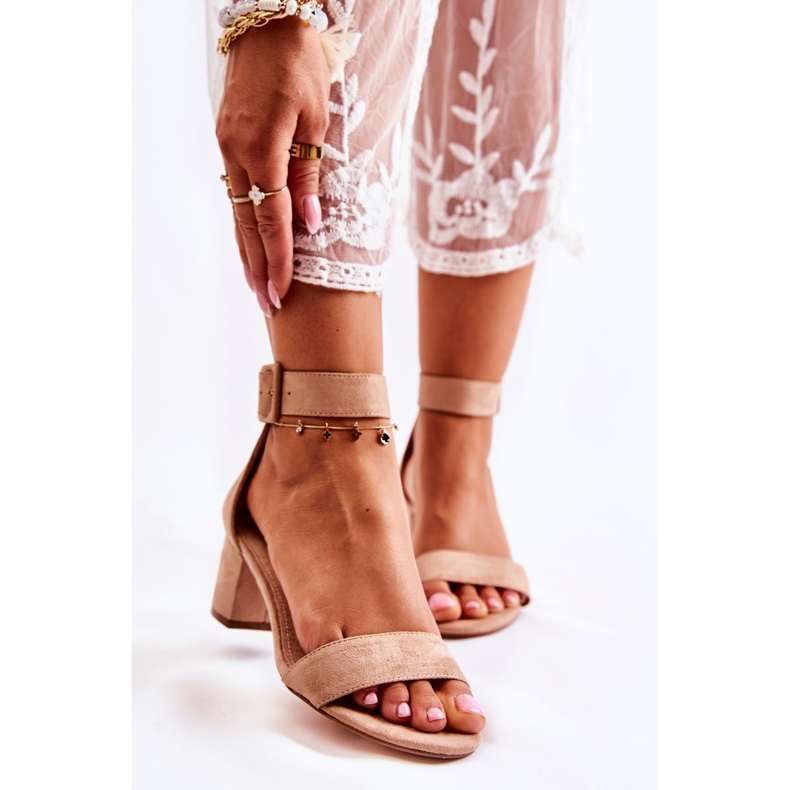 S.Barski Graciell Beige Suede Low Heel Sandals brown 1