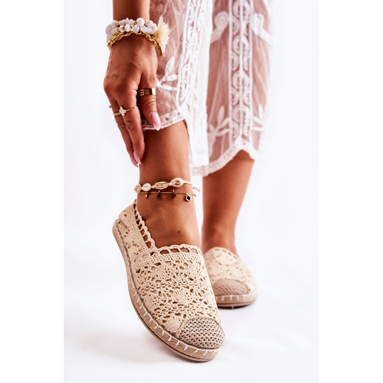 PH1 Women's Beige Openwork Espadrilles, Letisa 1