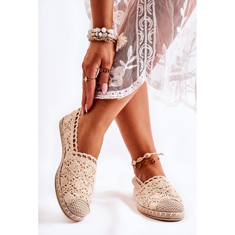 PH1 Women's Beige Openwork Espadrilles, Letisa 2
