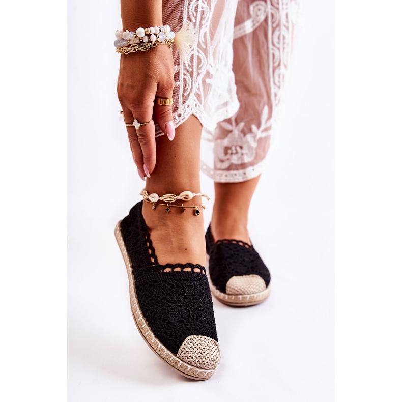 PH1 Women's Black Openwork Slip-on Espadrilles 1