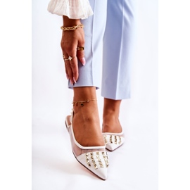 Women's Ballerinas With Studs White Kinley 1