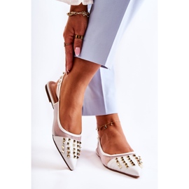 Women's Ballerinas With Studs White Kinley 2