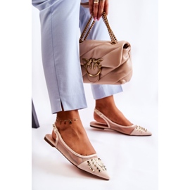 Women's Ballerinas With Studs Beige Kinley 2