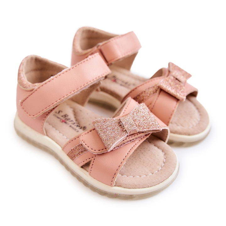 S.Barski Children's Leather Sandals With Velcro Pink Lolly 1 S.Barski Children's Leather Sandals With Velcro Pink Lolly 1