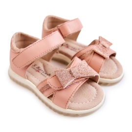 S.Barski Children's Leather Sandals With Velcro Pink Lolly 3 S.Barski Children's Leather Sandals With Velcro Pink Lolly 3