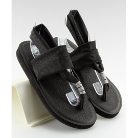Black cotton sandals DD81P 2