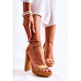 FL1 Classic Sandals On High Heels Camel Baleira brown 1