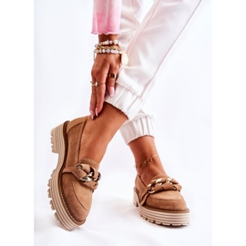 Women's Suede Shoes Laura Messi 2523 Camel brown 2